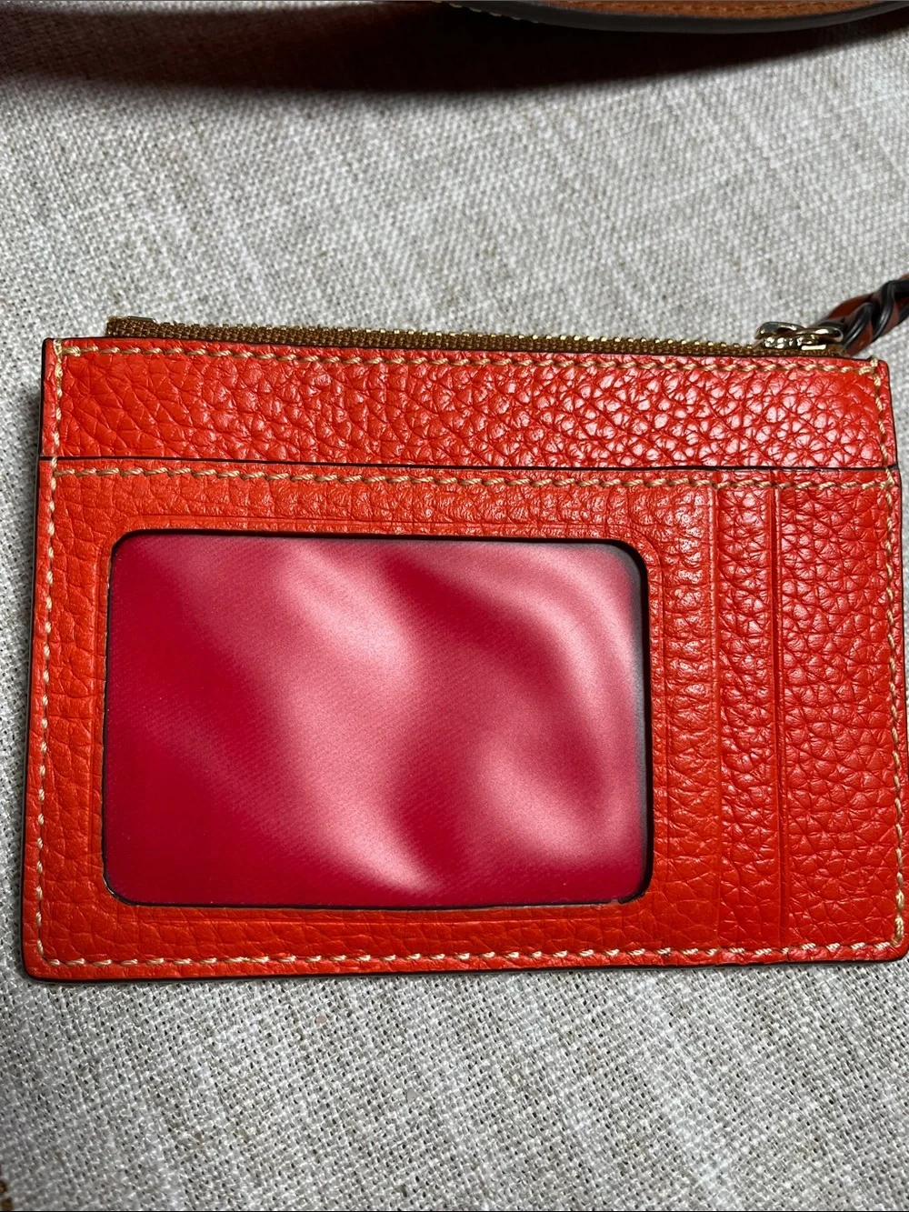 Dooney & Bourke Geranium Pebbled Leather Shoulder Bag with ID Card Holder